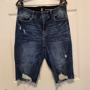 NYC Distressed Denim Shorts